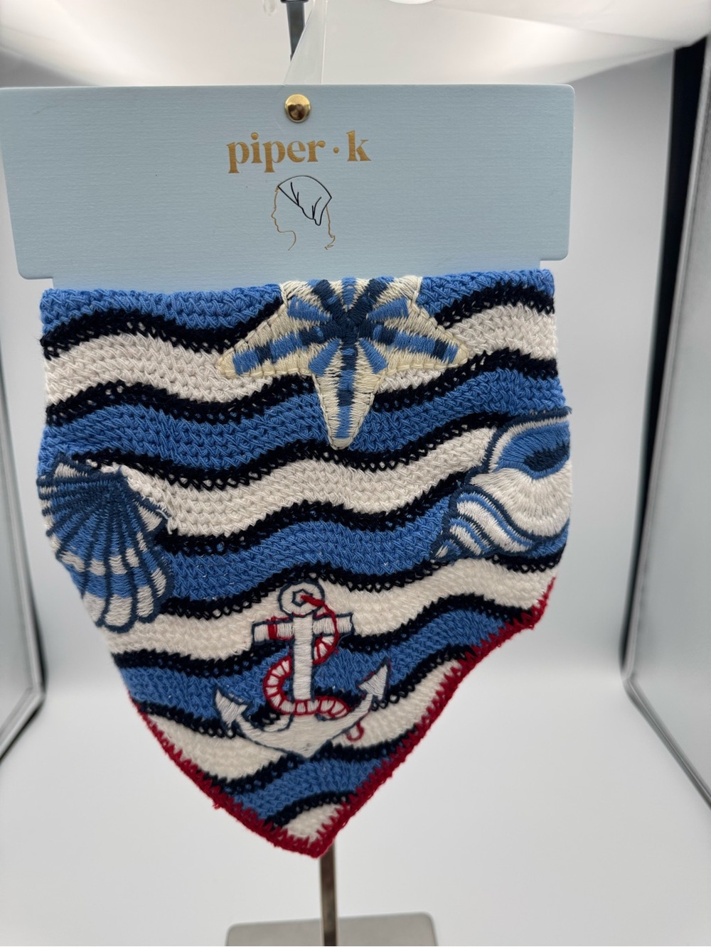 Piper K Crochet Nautical Bandana Headscarf